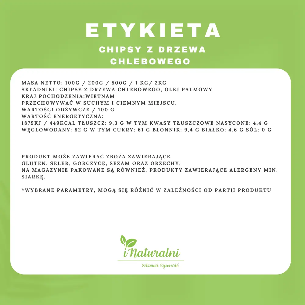 Chipsy z drzewa chlebowego Jackfruit Chips etykiata (1)